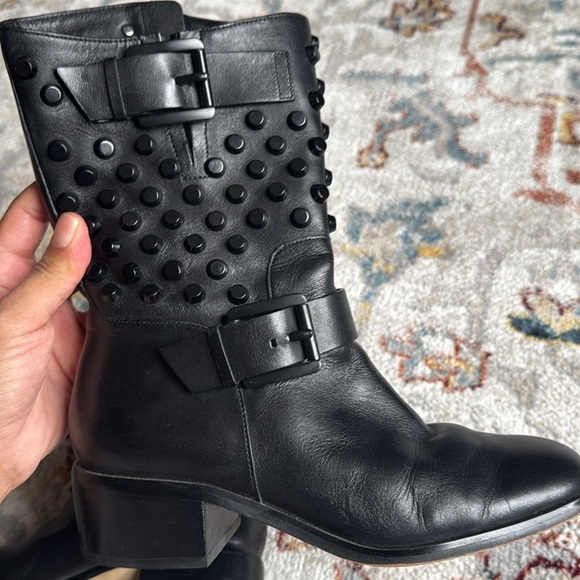 Michael Kors Bryan boots black leathered studded women’s size 5.5 - Picture 2 of 14